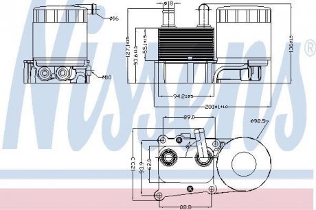 Радиатор масляный FORD CONNECT (2002) в сборе (пр-во) NISSENS 90706 (фото 1)