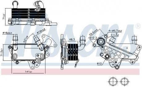 Радиатор масляный SKODA OCTAVIA II (1Z) (04-) 1.8 TSI (пр-во) NISSENS 90732 (фото 1)