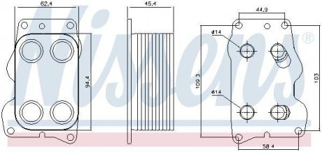 Радиатор масляный CITROEN/FIAT/FORD (пр-во) NISSENS 90740 (фото 1)