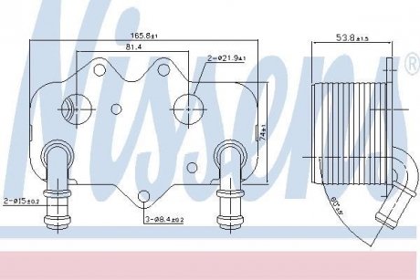 Радиатор масляный OPEL ASTRA G/VECTRA B (95-) 2.0 TD (пр-во) NISSENS 90781 (фото 1)