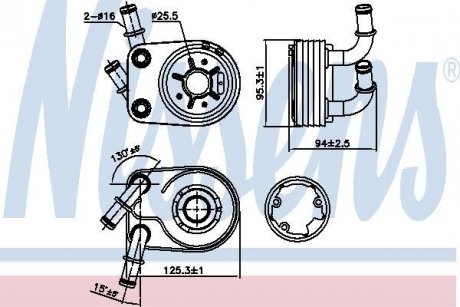 Радиатор масляный FIAT DOBLO (119, 223) (01-) 1.9 JTD (пр-во) NISSENS 90794 (фото 1)