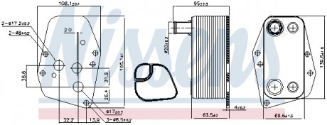 Радиатор масляный BMW 3 E46 (98-) 318d (пр-во) NISSENS 90904 (фото 1)