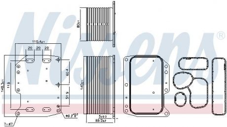 Радиатор масляный NISSAN NV 400 (M20)/OPEL MOVANO B (10-) 2.3 CDTI (пр-во) NISSENS 90922 (фото 1)