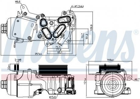 Радиатор масляний з корпусом масляного фільтра NISSENS 91124 (фото 1)