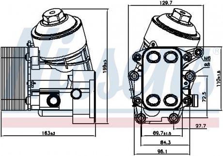 Радиатор масляный с корпусом VAG (пр-во) NISSENS 91154 (фото 1)