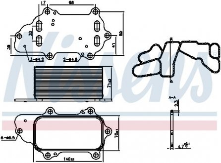 Масляний радиатор NISSENS 91225 (фото 1)