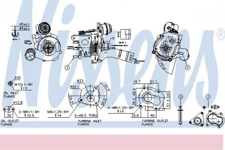 Турбіна OPEL VIVARO A (01-) 1.9 dTi (вир-во) NISSENS 93163 (фото 1)