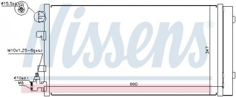 Конденсатор кондиционера RENAULT FLUENCE (08-) (пр-во) NISSENS 940160 (фото 1)