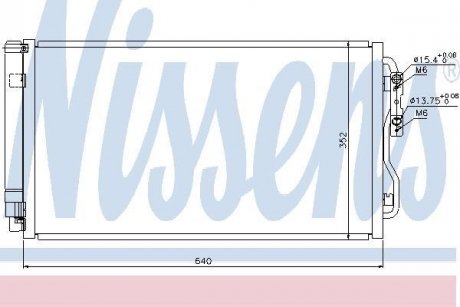 Конденсатор кондиціонера BMW 1 F20-F21 (11-) (вир-во) NISSENS 940236 (фото 1)