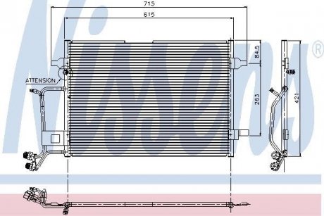 Радиатор кондиціонера A4 / PASSAT5 MT/AT 97-01 (вир-во) NISSENS 94207 (фото 1)