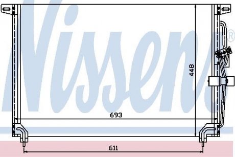 Конденсатор кондиционера OPEL OMEGA B (94-) (пр-во) NISSENS 94232 (фото 1)