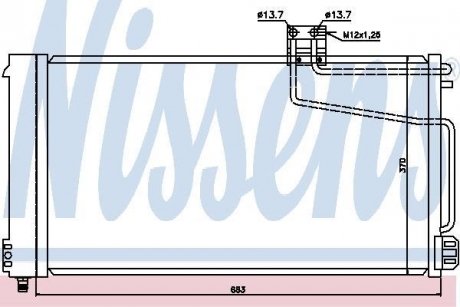 Конденсатор кондиціонера MERCEDES C-CLASS W 203 (00-) (вир-во) NISSENS 94544 (фото 1)