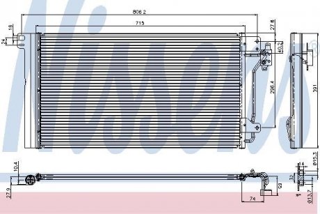 Конденсатор кондиционера VOLKSWAGEN T5 (7H, 7E) (03-) (пр-во) NISSENS 94604 (фото 1)