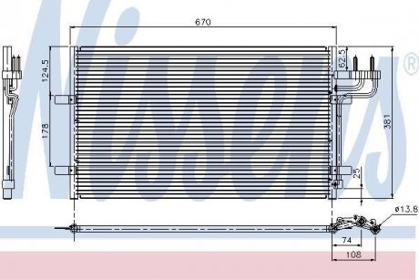 Конденсатор кондиціонера FORD FOCUS C-MAX (03-) (вир-во) NISSENS 94663 (фото 1)