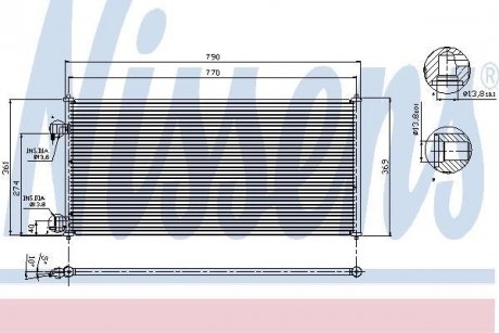 Радіатор кондиціонера FORD Transit Connect (P65, P70, P80) (вир-во) NISSENS 94664 (фото 1)