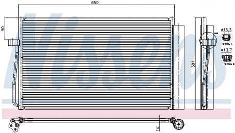Радиатор кондиционера BMW 5 E60-E61/BMW7 E65-E66-E67-E68 (пр-во) NISSENS 94747 (фото 1)
