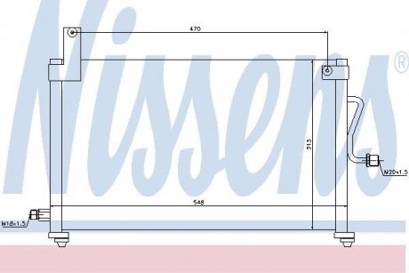 Конденсатор кондиціонера DAEWOO MATIZ (KLYA) (98-) 0.8/1.0 (вир-во) NISSENS 94751 (фото 1)