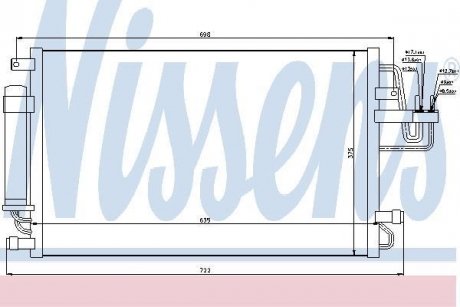 Конденсатор кондиционера HYUNDAI TUCSON (04-) (пр-во) NISSENS 94801 (фото 1)