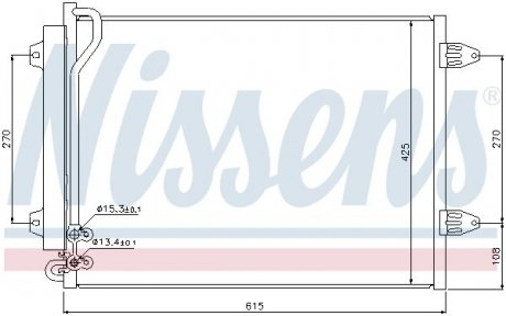 Конденсатор кондиціонера VW PASSAT B6 (3C2, 3C5) (05-) (вир-во) NISSENS 94831 (фото 1)