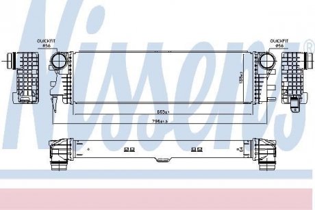 Интеркулер MERCEDES V-Series 2.2D 14- (пр-во) NISSENS 96017 (фото 1)