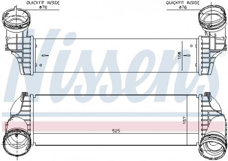 Интеркулер BMW X5 E70 (07-) X5 30d (пр-во) NISSENS 96364 (фото 1)