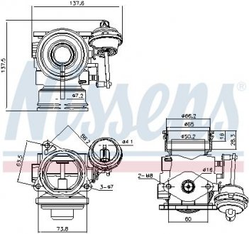 Клапан EGR рециркуляции газов VAG,FORD (пр-во) NISSENS 98162 (фото 1)