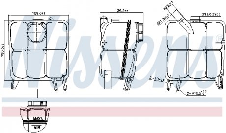 Бачок расширительный с крышкой FORD FOCUS C-MAX (CAP, CB3) (03-) 1.6 TDCi (Пр-во) NISSENS 996138 (фото 1)