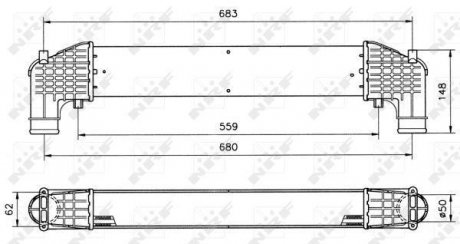 Радиатор інтеркулера VW Sharan 1.8 T/1.9 TDI 95-10 NRF 30108A (фото 1)