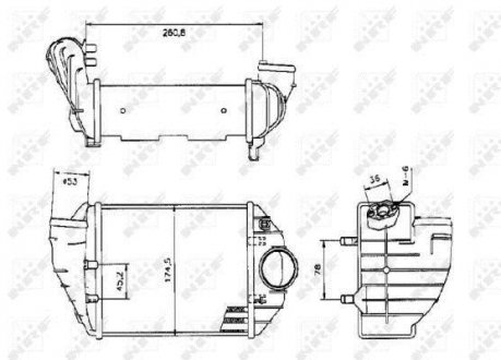 Радіатор інтеркулера Audi A4/VW Passat B5 2.5D 97-05 NRF 30133 (фото 1)