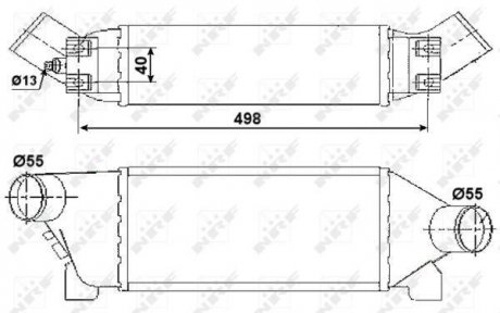 Радиатор інтеркулера Ford Transit 2.0 DI 00-06 NRF 30259 (фото 1)