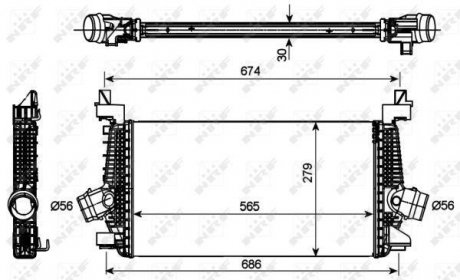 Радіатор інтеркулера Opel AstraJ/Cascada 1.3CDTI/1.4LPG/1.6/1.7CDTI 09- NRF 30269 (фото 1)