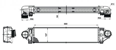 Радіатор інтеркулера Volvo S60/V60/V70/XC60/XC70 2.0/3.0/2.4D 08-18 NRF 30394 (фото 1)