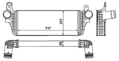 Радіатор інтеркулера VW T5/T6 2.0 TSI 09- NRF 30466 (фото 1)