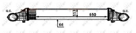 Радиатор інтеркулера MB E-class (W211) 1.8-3.2D M271/OM642/OM647 02-09 NRF 30502 (фото 1)