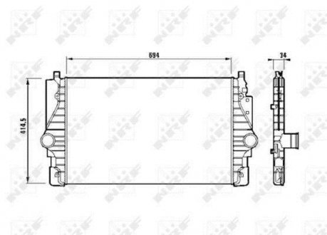 Радиатор інтеркулера VW Passat/T4 2.5D/2.8 95-05 NRF 30873 (фото 1)