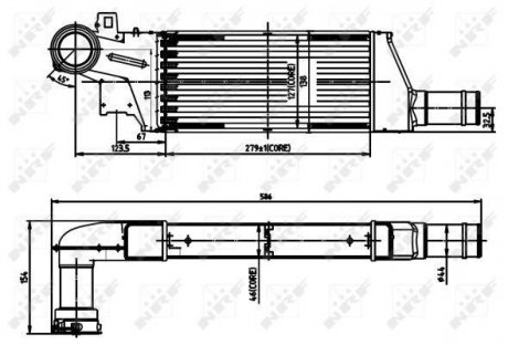 Радиатор інтеркулера Opel Combo 04-/Corsa C 1.3/1.7CDTI 03-12 NRF 30903 (фото 1)