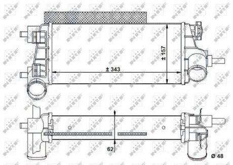 Радиатор інтеркулера Ford Focus/C-Max/Transit 1.0 EcoBoost 12- NRF 30926 (фото 1)