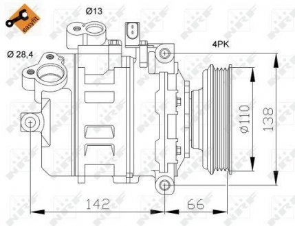 Компрессор кондиціонера Audi A4/A6 1.9TDI 00-05 NRF 32106 (фото 1)