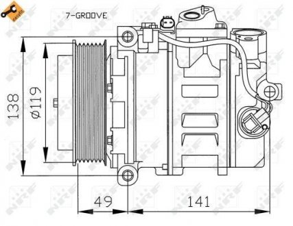 Компресор кондиціонера MB C-Class (W203/S203) 1.8 02-08 NRF 32215 (фото 1)