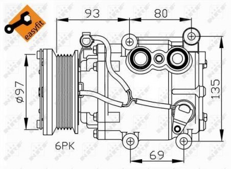 Компресор кондиціонера Ford Mondeo III/Transit 1.8/2.0 00-14 NRF 32247 (фото 1)