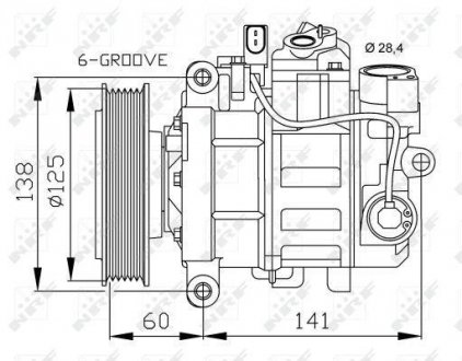 Компрессор кондиціонера Audi A4/A5/A6/Q5 2.4-3.2 04-17 NRF 32512 (фото 1)