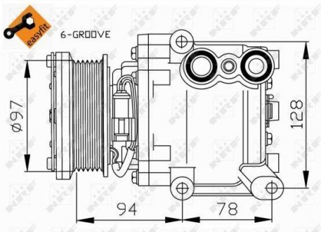 Компресор кондиціонера Ford Fiesta VI 1.2-1.6 08- NRF 32724 (фото 1)