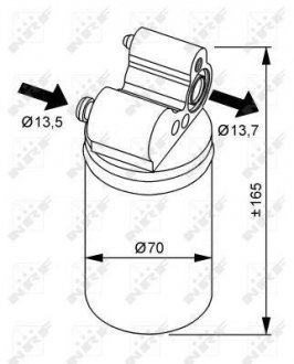 Осушувач кондиціонера Volvo S60/S80/V60/V70/XC60/XC70 2.0-3.0 12-18 NRF 33313 (фото 1)