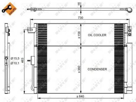 Радиатор кондиціонера Jeep Grand Cherokee 3.0-3.6 11- NRF 350038 (фото 1)