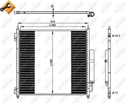 Радіатор кондиціонера (з осушувачем) Land Rover Defender/Discovery/Range 3.0-5.0 12- NRF 350336 (фото 1)