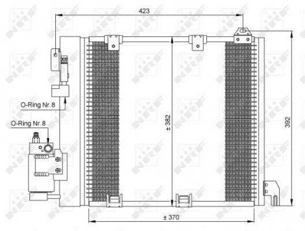 Конденсатор кондиционера OPEL Astra 98- (пр-во) NRF 35302 (фото 1)