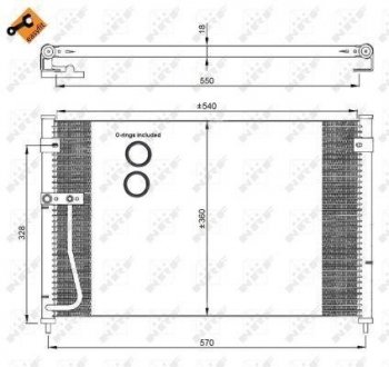 Конденсатор кондиционера MAZDA 626 97- NRF 35306