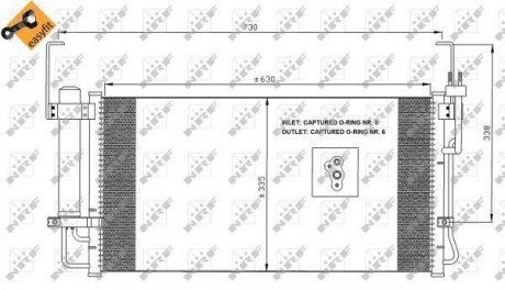 Конденсатор кондиціонера HYUNDAI Santa Fe 00- (вир-во) NRF 35429 (фото 1)