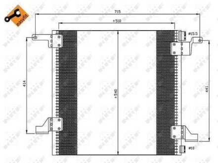 Конденсатор кондиціонера MERCEDES ML-Series 2.7D 98- (вир-во) NRF 35526 (фото 1)