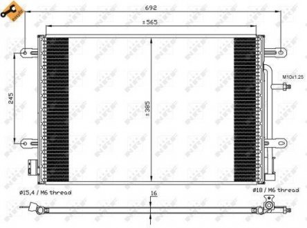 Радіатор кондиціонера Audi A4/Seat Exeo 1.6-3.2 02-13 NRF 35560 (фото 1)